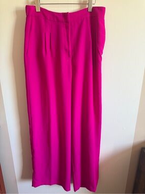 DKNY Hot Pink Pants 12 Wide Leg High Rise Barbiecore Statement